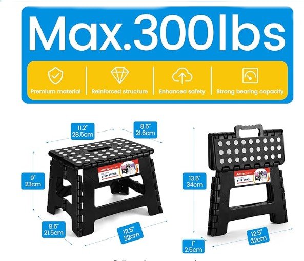 ACSTEP 9 Inch Folding Step Stool 300 LB Capacity Guyana - View #14