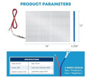 12V RV Water Tank Heating Pad