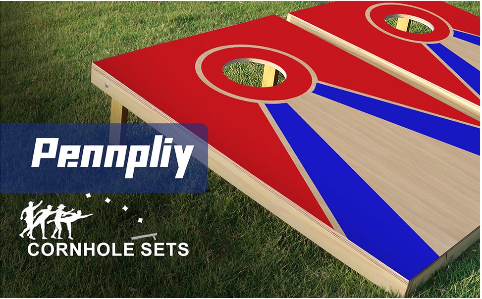 Pennpliy Solid Wood Cornhole Board Set