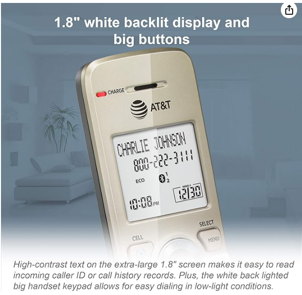 AT&T DECT 6.0 2-Handset Cordless Phone