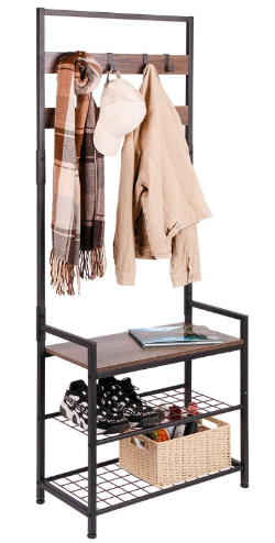 HOMEKOKO Coat Rack Shoe Bench