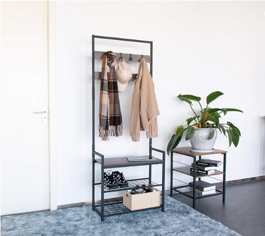 HOMEKOKO Coat Rack Shoe Bench