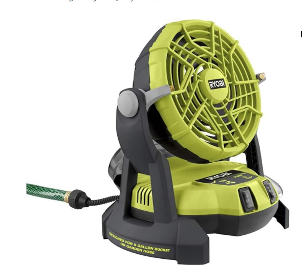 RYOBI 18-Volt ONE 2-Speed Bucket Top Misting Fan-1
