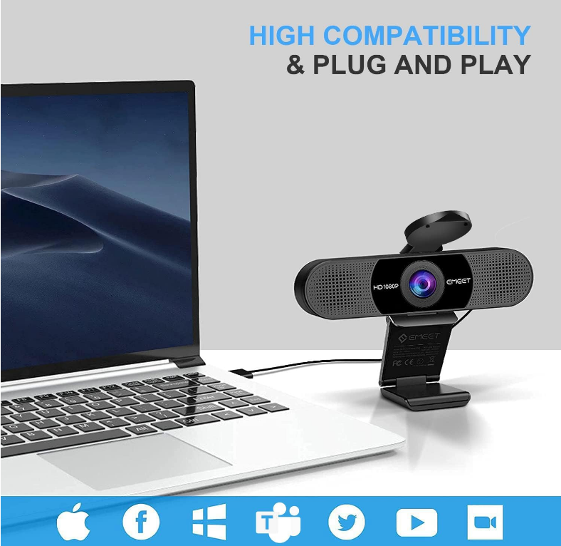 EMEET 1080P Webcam with Microphone