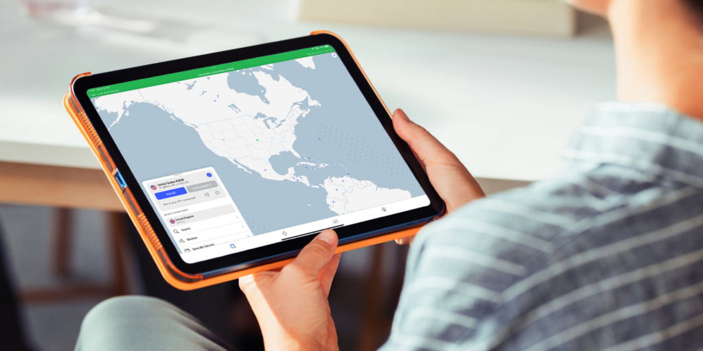 NordPVN iOS-tablet